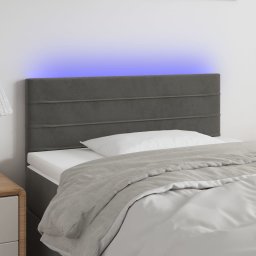 Gossi tablie de pat cu led, gri inchis, 100x5x78/88 cm, catifea