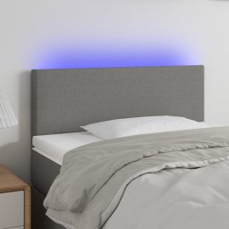 Gossi tablie de pat cu led, gri inchis, 100x5x78/88 cm, textil