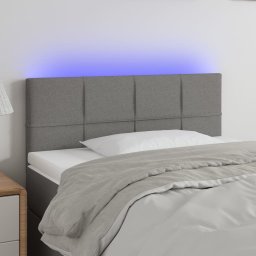 Gossi tablie de pat cu led, gri inchis, 100x5x78/88 cm, textil