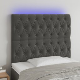 Gossi tablie de pat cu led, gri inchis, 100x7x118/128 cm, textil
