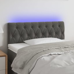 Gossi tablie de pat cu led, gri inchis, 100x7x78/88 cm, catifea