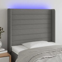 Gossi tablie de pat cu led, gri inchis, 103x16x118/128 cm, textil