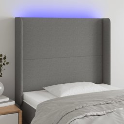Gossi tablie de pat cu led, gri inchis, 103x16x118/128 cm, textil