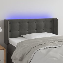 Gossi tablie de pat cu led, gri inchis, 103x16x78/88 cm, catifea