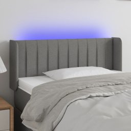 Gossi tablie de pat cu led, gri inchis, 103x16x78/88 cm, textil