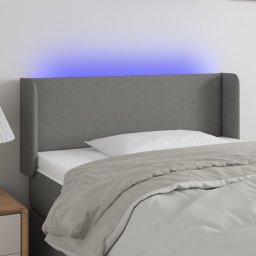 Gossi tablie de pat cu led, gri inchis, 103x16x78/88 cm, textil