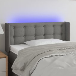 Gossi tablie de pat cu led, gri inchis, 103x16x78/88 cm, textil