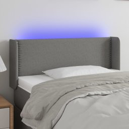 Gossi tablie de pat cu led, gri inchis, 103x16x78/88 cm, textil