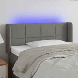 Gossi tablie de pat cu led, gri inchis, 103x16x78/88 cm, textil