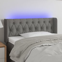 Gossi tablie de pat cu led, gri inchis, 103x16x78/88 cm, textil