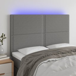 Gossi tablie de pat cu led, gri inchis, 144x5x118/128 cm, textil