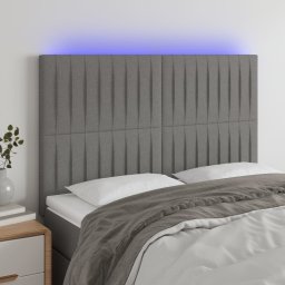 Gossi tablie de pat cu led, gri inchis, 144x5x118/128 cm, textil