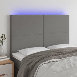 Gossi tablie de pat cu led, gri inchis, 144x5x118/128 cm, textil