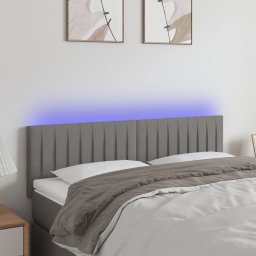 Gossi tablie de pat cu led, gri inchis, 144x5x78/88 cm, textil