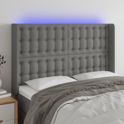 Gossi tablie de pat cu led, gri inchis, 147x16x118/128 cm, textil