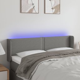 Gossi tablie de pat cu led, gri inchis, 147x16x78/88 cm, textil