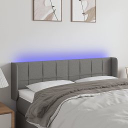 Gossi tablie de pat cu led, gri inchis, 147x16x78/88 cm, textil