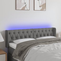 Gossi tablie de pat cu led, gri inchis, 147x16x78/88 cm, textil