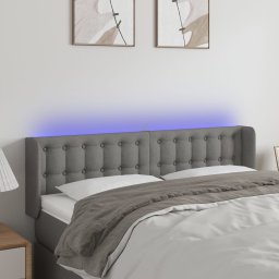 Gossi tablie de pat cu led, gri inchis, 147x16x78/88 cm, textil