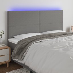 Gossi tablie de pat cu led, gri inchis, 160x5x118/128 cm, textil