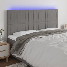 Gossi tablie de pat cu led, gri inchis, 160x5x118/128 cm, textil