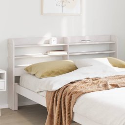 Gossi tablie de pat cu rafturi, 150 cm, lemn masiv de pin