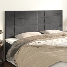 Gossi tablii de pat, 4 buc, gri inchis, 90x5x78/88 cm, catifea