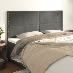 Gossi tablii de pat, 4 buc, gri inchis, 90x5x78/88 cm, catifea