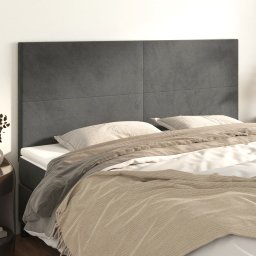 Gossi tablii de pat, 4 buc, gri inchis, 90x5x78/88 cm, catifea