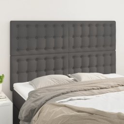 Gossi tablii de pat, 4 buc, gri, 72x5x78/88 cm, piele ecologica