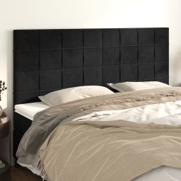 Gossi tablii de pat, 4 buc, negru, 80x5x78/88 cm, catifea