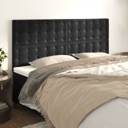 Gossi tablii de pat, 4 buc, negru, 80x5x78/88 cm, catifea