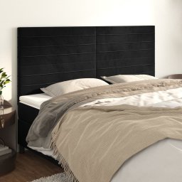 Gossi tablii de pat, 4 buc, negru, 80x5x78/88 cm, catifea