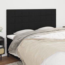 Gossi tablii de pat, 4 buc, negru, 80x5x78/88 cm, textil