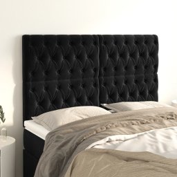 Gossi tablii de pat, 4 buc, negru, 80x7x78/88 cm, catifea
