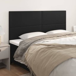 Gossi tablii de pat, 4 buc, negru, 90x5x78/88 cm, piele ecologica