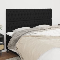 Gossi tablii de pat, 4 buc, negru, 90x7x78/88 cm, textil