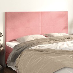 Gossi tablii de pat, 4 buc, roz, 100x5x78/88 cm, catifea