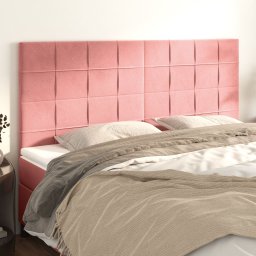 Gossi tablii de pat, 4 buc, roz, 100x5x78/88 cm, catifea