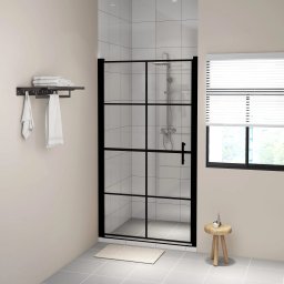Gossi usa de dus, negru, 100 x 178 cm, sticla securizata