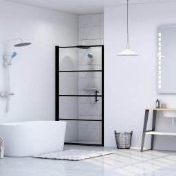 Gossi usa de dus, negru, 81 x 195 cm, sticla securizata