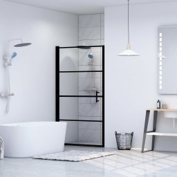 Gossi usa de dus, negru, 91 x 195 cm, sticla securizata