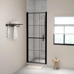 Gossi usa de dus, negru, 91 x 195 cm, sticla securizata