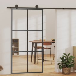 Gossi usa glisanta, negru, 102x205 cm, sticla esg si aluminiu