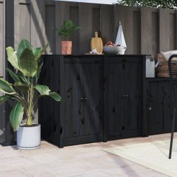 Gossi usi de bucatarie de exterior 2 buc., negru, 50x9x82 cm