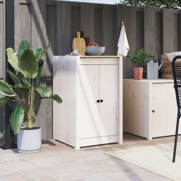 Gossi usi de bucatarie de exterior, alb, 50x9x82cm, lemn masiv de pin