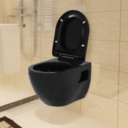 Gossi vas de toaleta cu montare pe perete, ceramica, negru