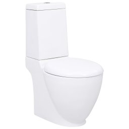 Gossi vas wc toaleta de baie, alb, ceramica, rotund, flux inferior