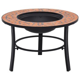 Gossi vatra de foc cu mozaic, caramiziu, 68 cm, ceramica