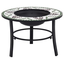 Gossi vatra de foc cu mozaic, verde, 68 cm, ceramica